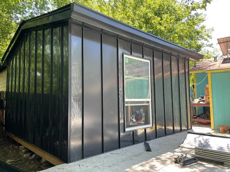 Black standing seam metal wall panels for Metal Roof Installation in American Falls